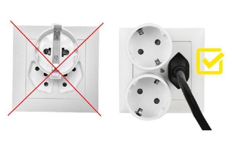 Reiseadapter T12 / Schuko NO BLOCKAdapter zum verwenden von Geräten mit Schuko Stecker an Schweizer Steckdosen
