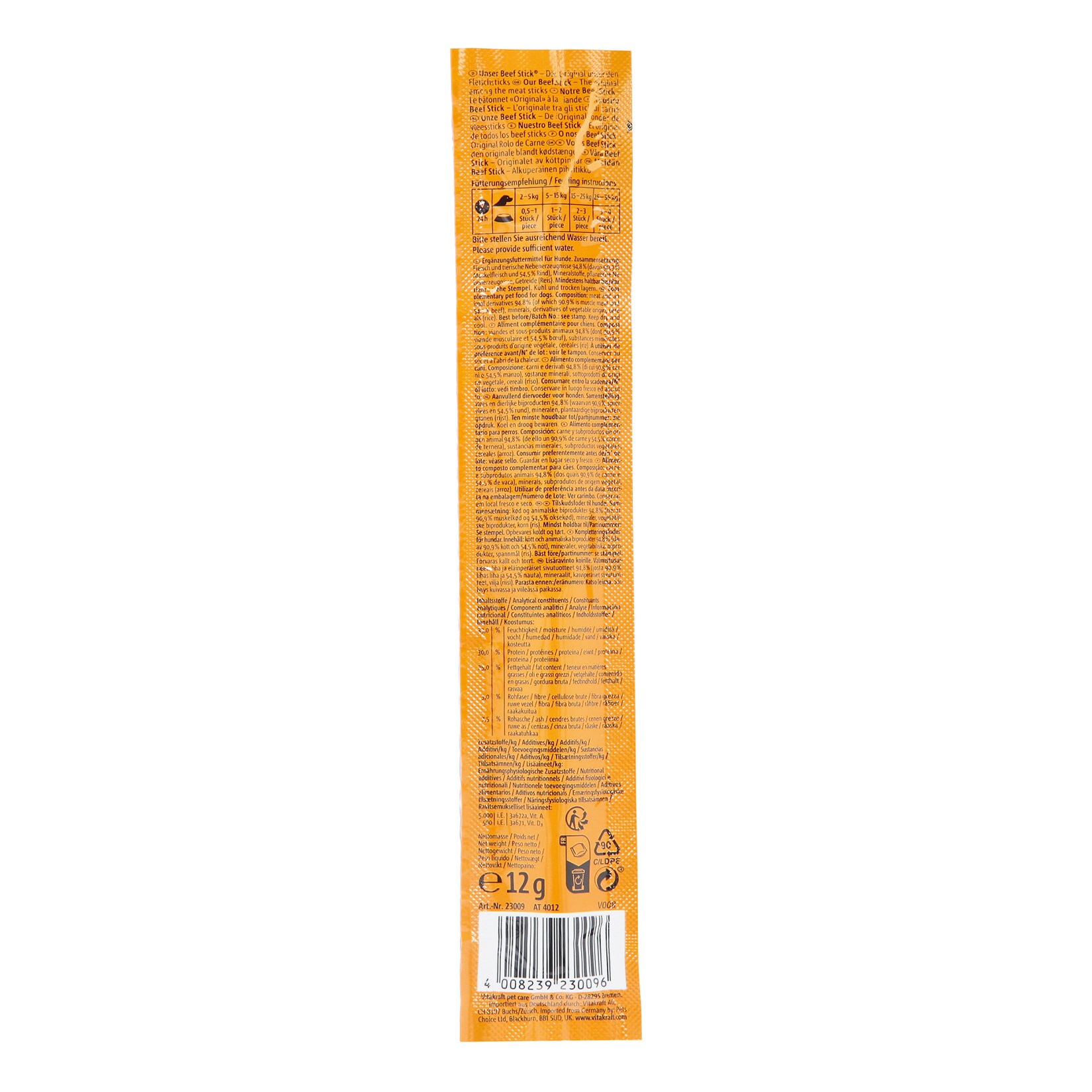 Vitakraft Hundefutter Beef Stick Rind 12 g, 50er Pack