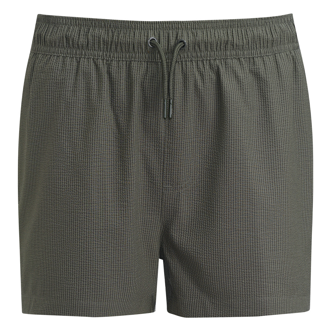 Jonas Nielsen Herren Badeshorts aus Seersucker-Gewebe oliv