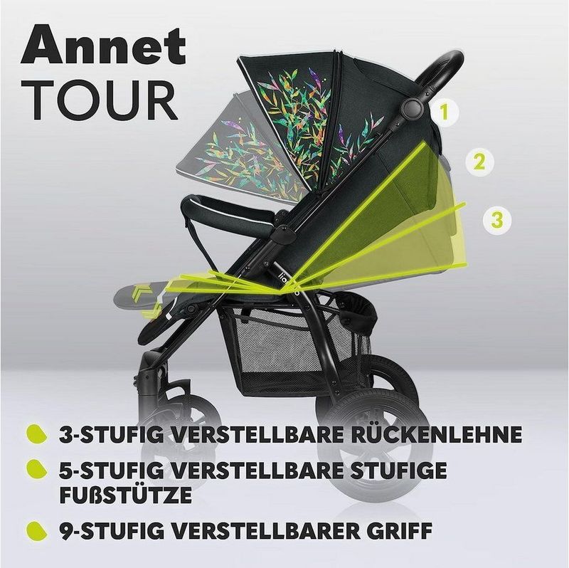 Lionelo Annet Tour - buggy - inklapsysteem - XXL dakje - tot 22 kg