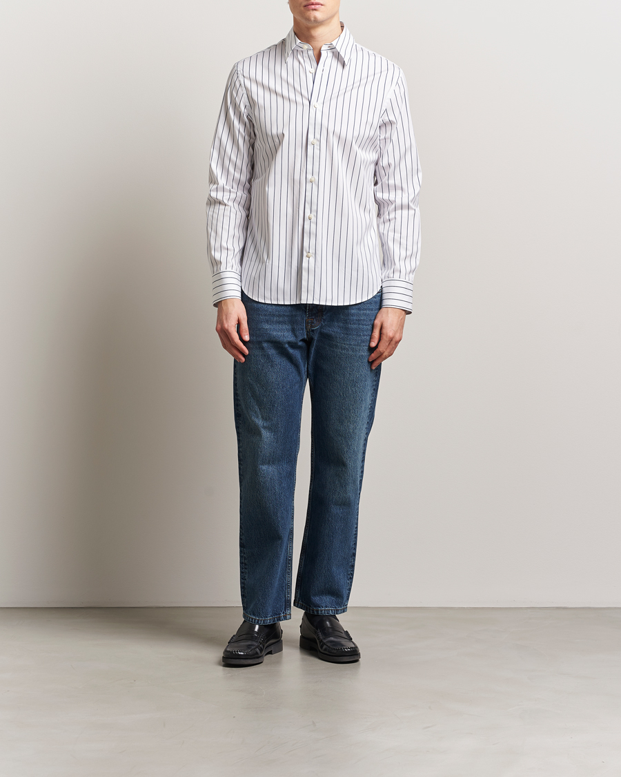 Tiger of Sweden Bennet Striped Cotton Shirt Pure White