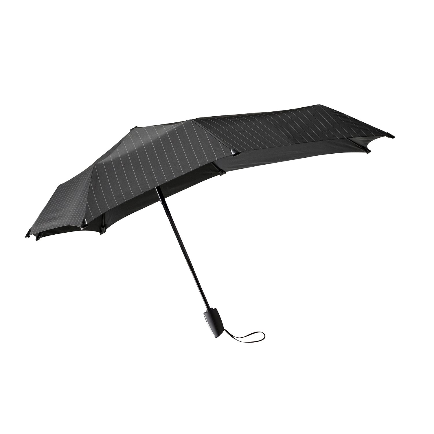 Senz Automatic Opvouwbare Stormparaplu pin stripes black