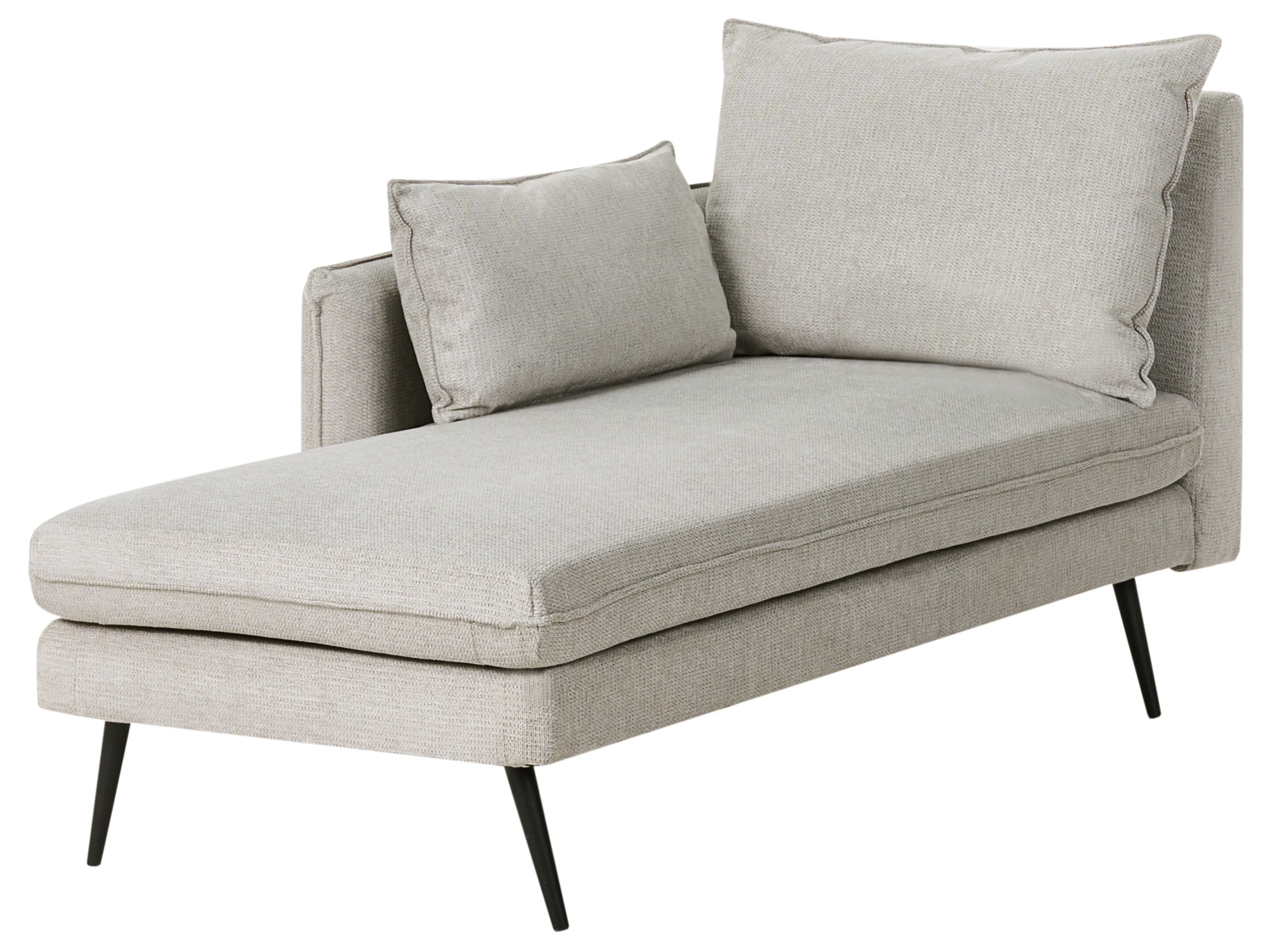 Rechtszijdige chaise longue YERRES Stof Grijs