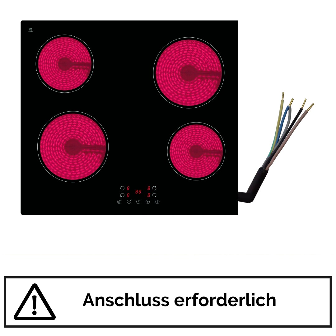 YUNA Glaskeramik-Kochfeld CALOR EBK4, Touch Control