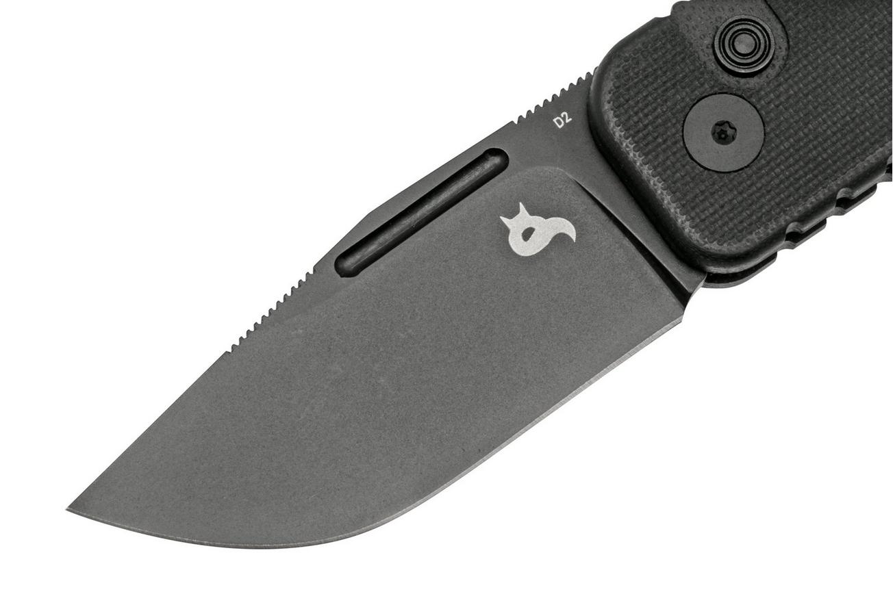 Black Fox NU-BOWIE, Black D2 Blade, Black G10 zakmes