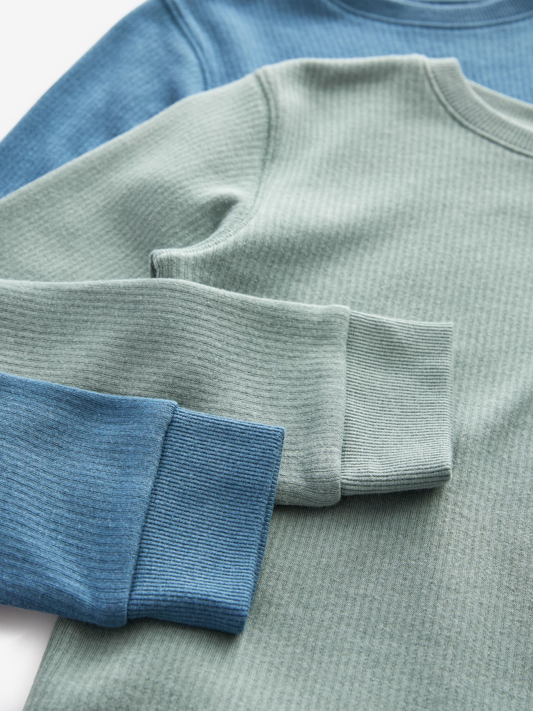 Blauw/blauwgroen - 2 -pack thermische tops met lange mouwen (2-16jr)
