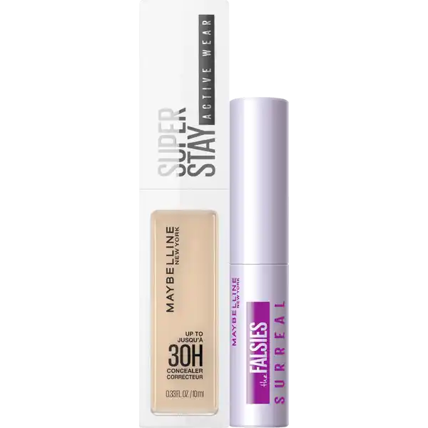 Make-up-Set: Super Stay Active Wear Concealer 15 Light + Mini Falsies Surreal Extensions Mascara