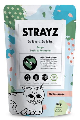STRAYZ BIO Katze Snack Suppe Lachs & Rosmarin