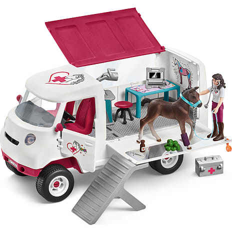 Schleich 42439 mobil dyrlæge med føl