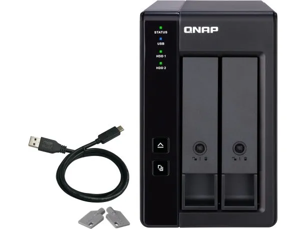 QNAP TR-002 - Harddisk-array - 2 bays (SATA-600) - USB 3.1 Gen 2 (ekstern)