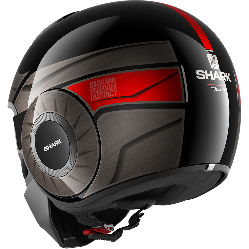 Shark - Casque Street Drak Tribute RM Noir / Chrome / Rouge