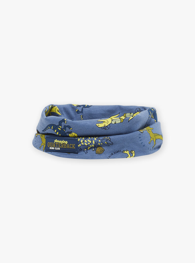 Snood bleu ardoise à imprimé dinosaures