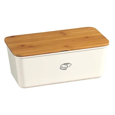Kesper Brotbox, weiß, Deckel Bambus FSC