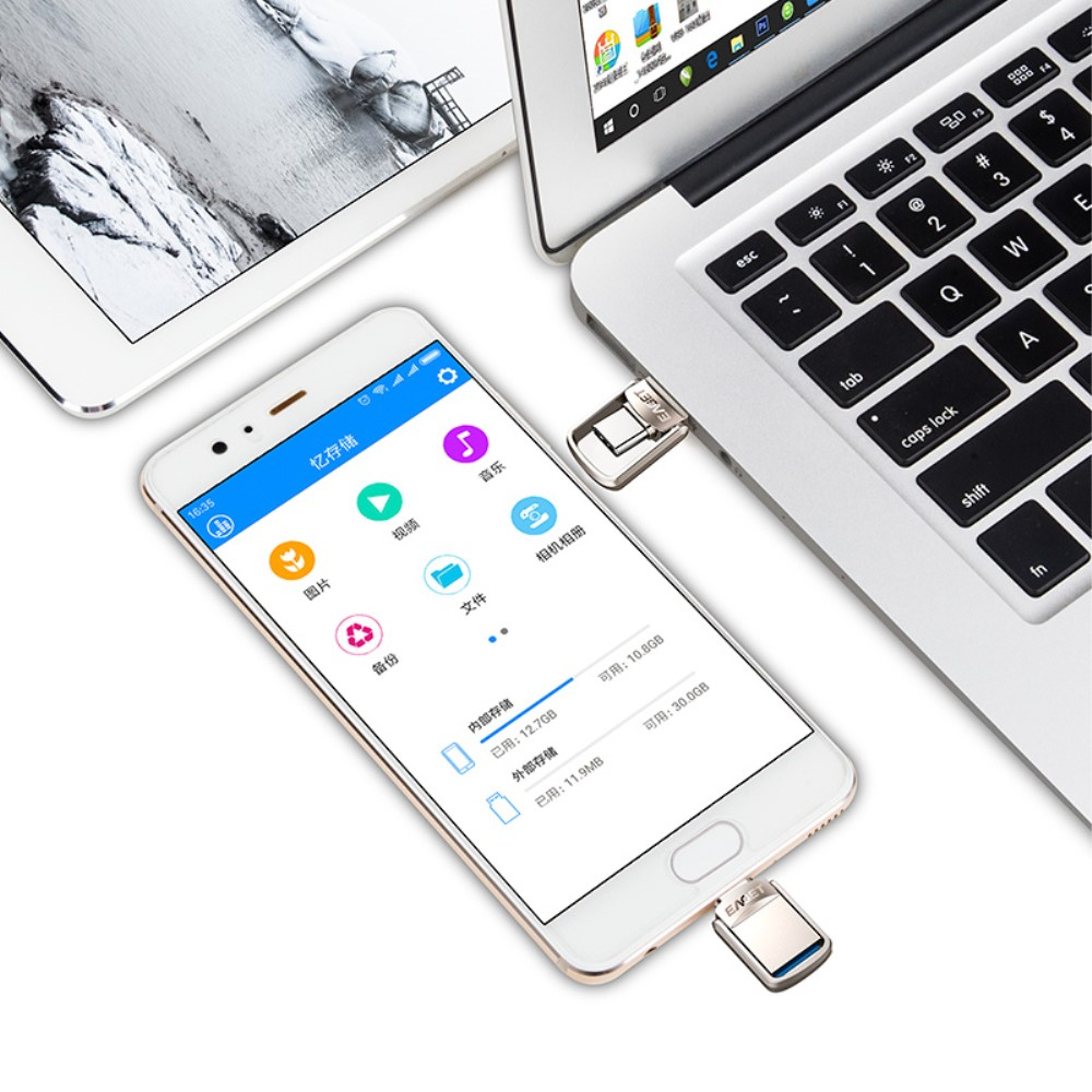 (128GB) Ultra Kompakt USB C / USB 3.1 Speicher Stick Flash Drive (140MB/s) - Silber