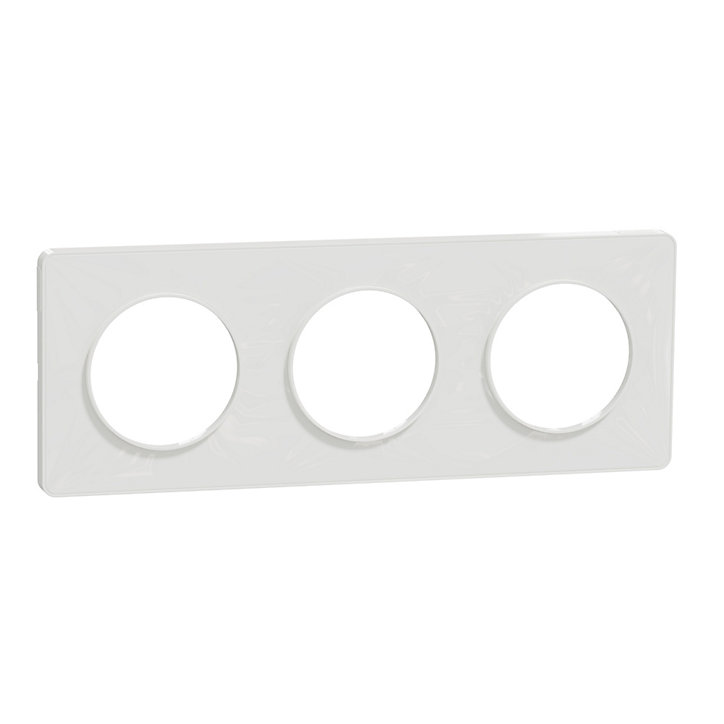 Plaque de finition triple Schneider Electric Odace Touch blanc