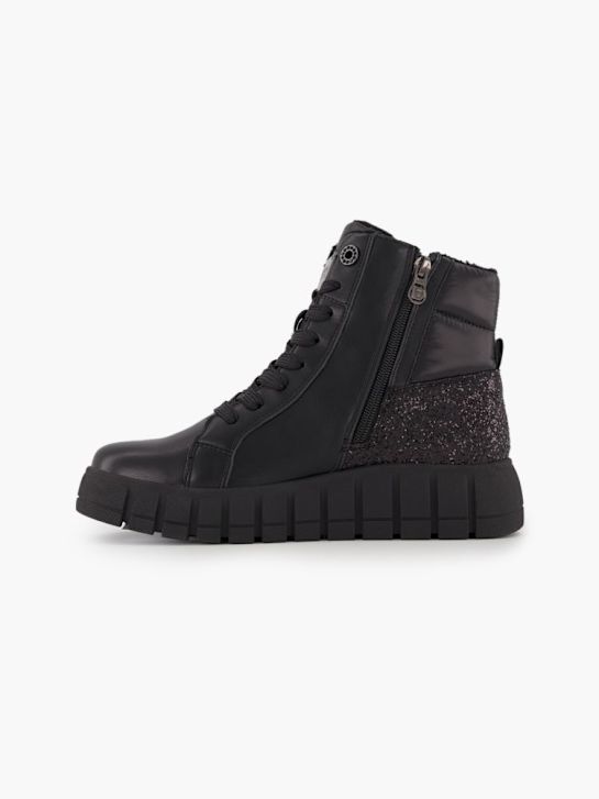 TOM TAILOR Schnür-Stiefelette Schwarz
