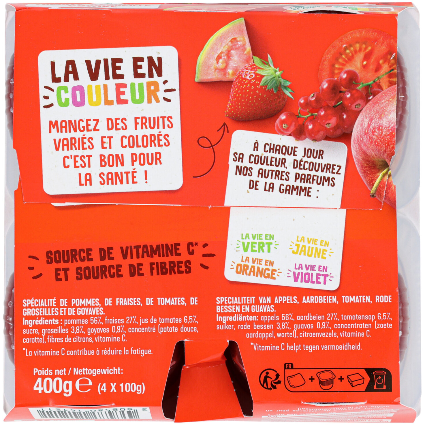 Andros La vie en couleur Rouge 4x100g