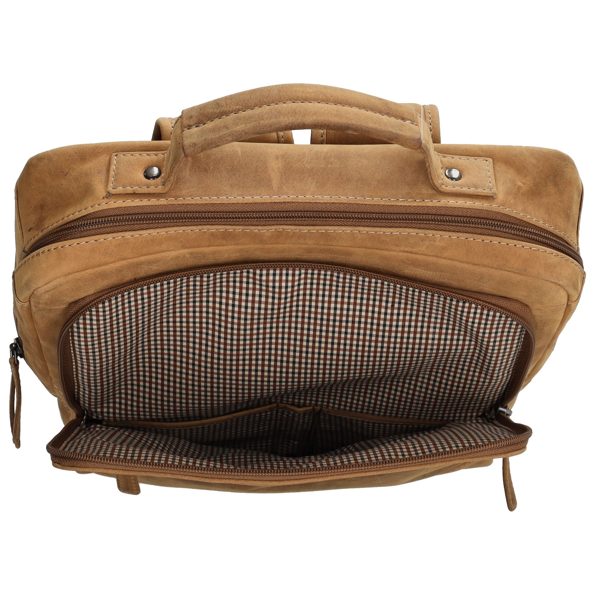 Hide & Stitches Idaho Rugzak Vierkant 15,6 inch Bruin