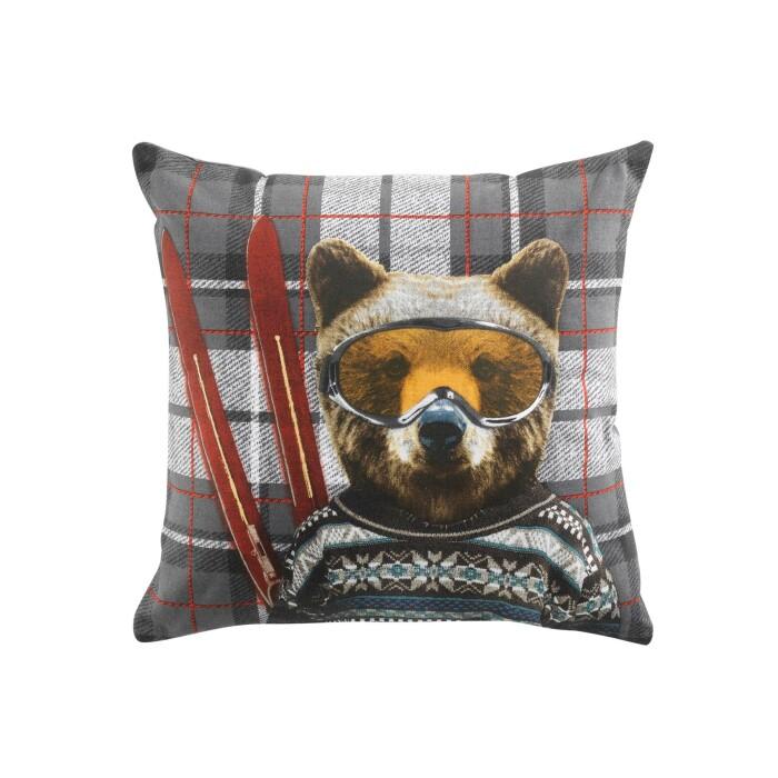 COUSSIN 40 X 40 CM COTON IMPRIME OURSNOW