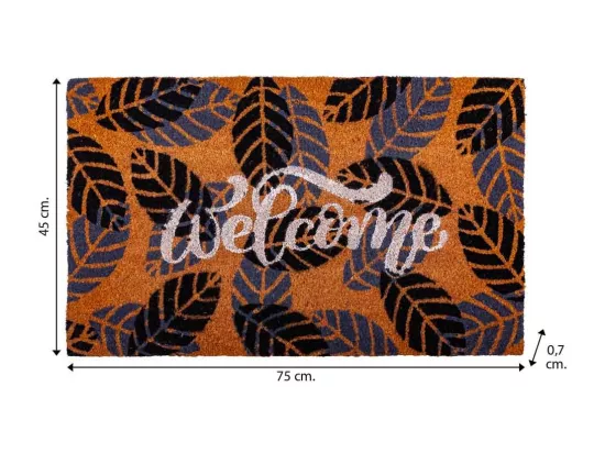 Paillasson en coco avec motif imprimé 45x75h