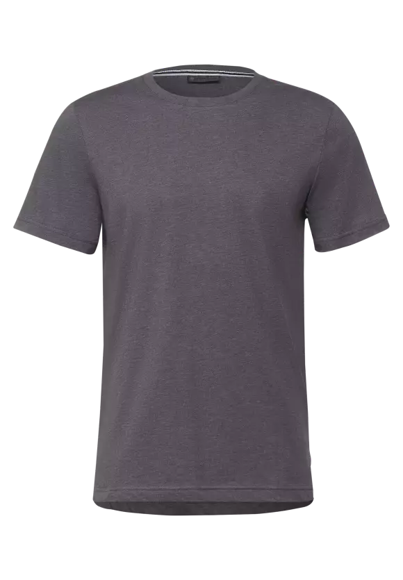 T-Shirt in Melange Optik - coal grey melange