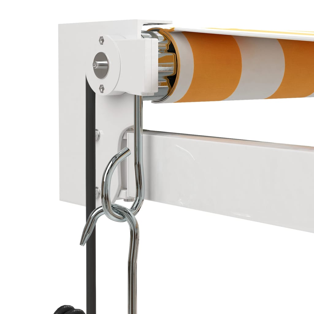 Auvent rétractable automatique jaune et blanc 4,5x3 m