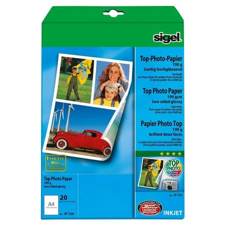 Sigel Top Fotopapier, A4, 190g, 20 Blatt