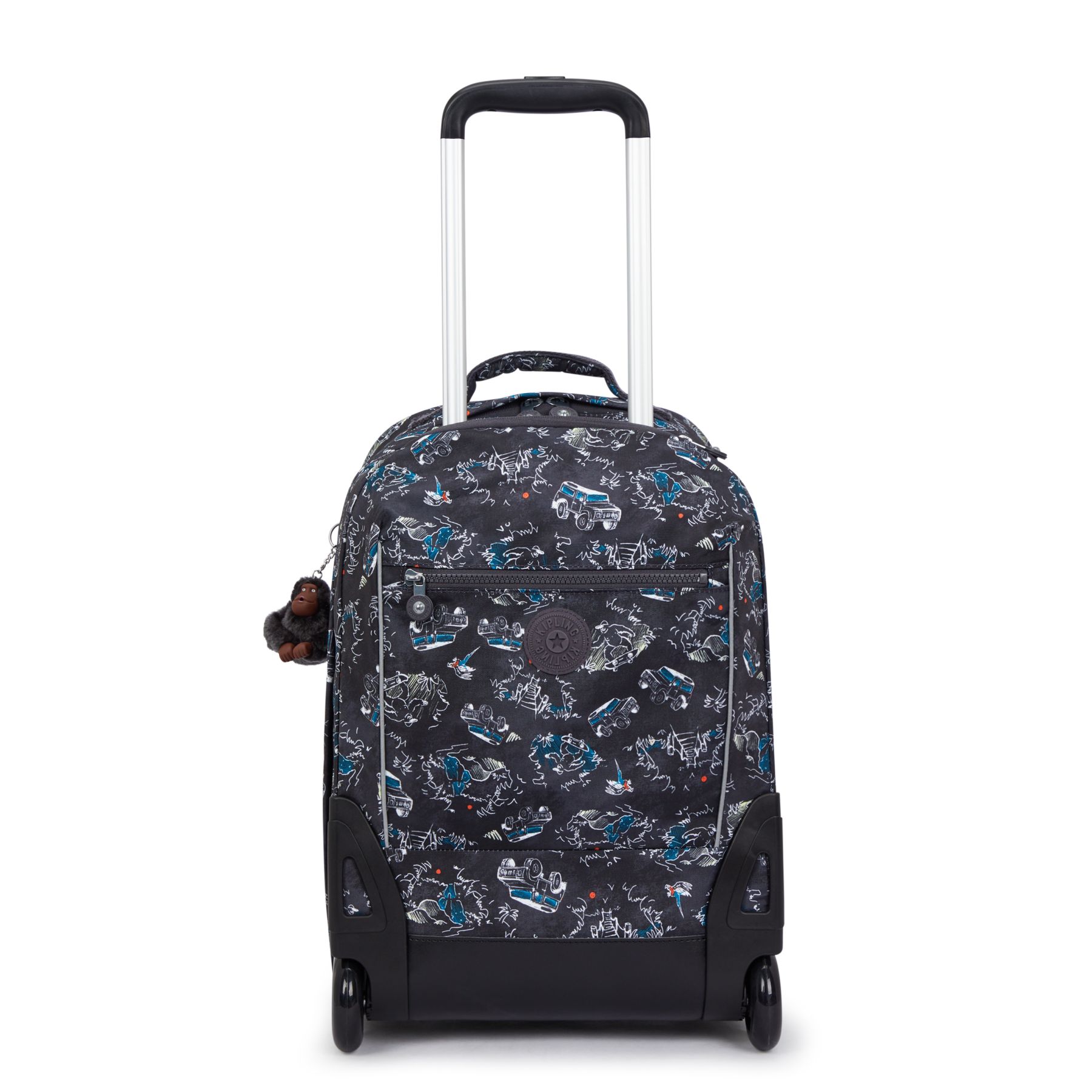 SARI Grand sac à dos à roulettes pour enfants avec compartiment pour ordinateur - Jungle Fun Race
