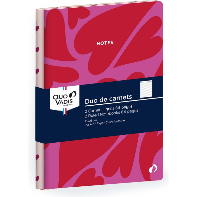 Quo Vadis - Carnet de notes - Fantaisie - Pages Lignées - 15x21 cm - par 2