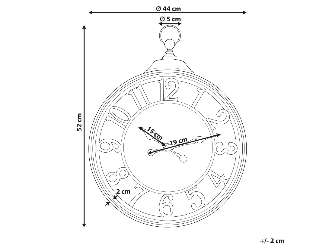 Horloge murale ALLOZA 44 cm Noir