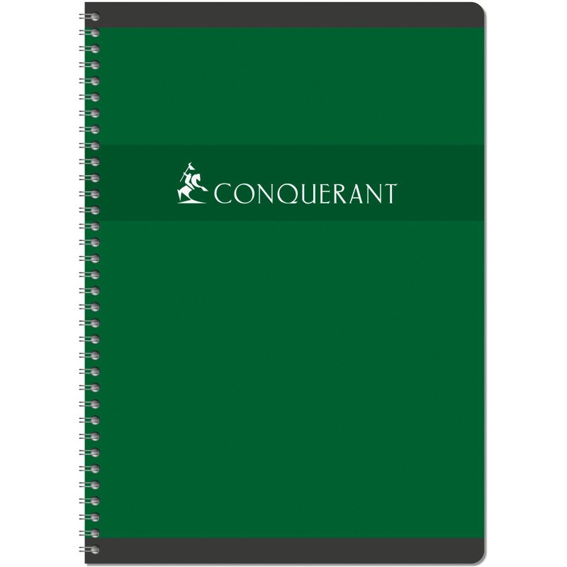 Cahier spirale Conquérant Sept 21 x 29,7 cm grands carreaux 180 pages