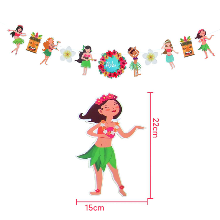 (2.5m) Hawaii Girlande Sommer Tiki Party Tropical Dekoration Aloha Accessoire