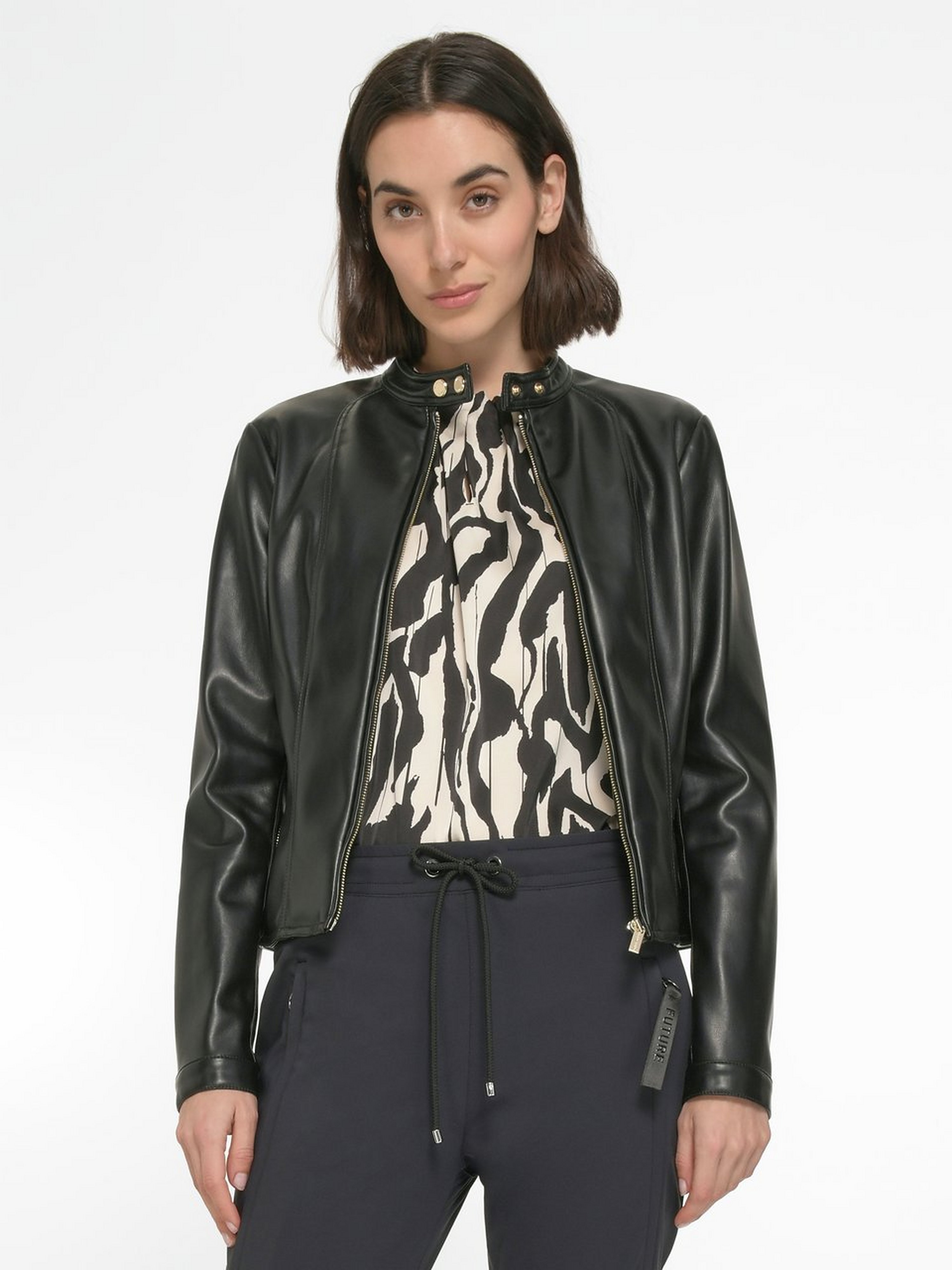 Lederimitat-Jacke