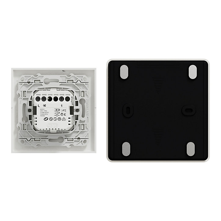 Kit éclairage avec variateur rotatif + passerelle wifi + plaque de finition simple Schneider Electric Odace Wiser blanc