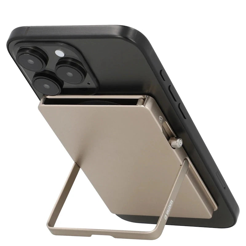 Valenta Cardprotector Magsafe Stand Natural Titanium