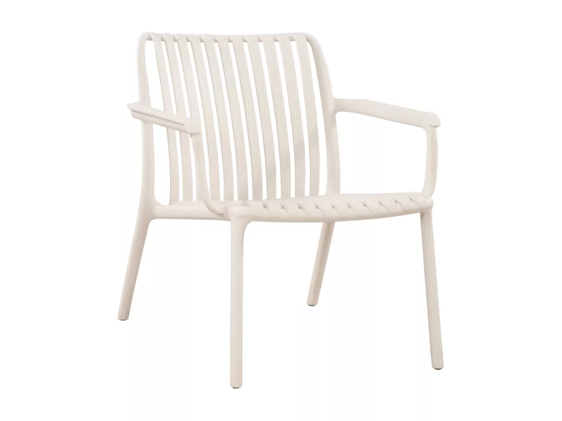 Lot de 2 fauteuils bas de jardin empilables en polypropylène - Beige - SESEH de MYLIA