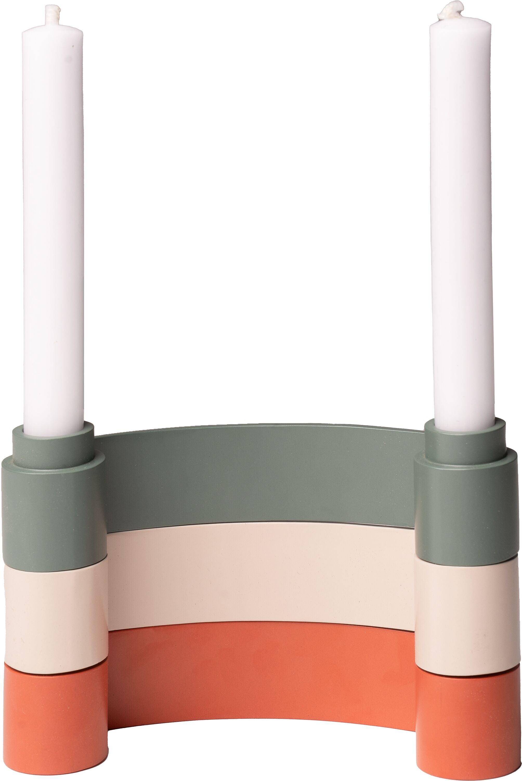 HOMEWORKS Kerzenhalter - Beige / B: 19.0 cm x T: 7.0 cm x H: 5.0 cm