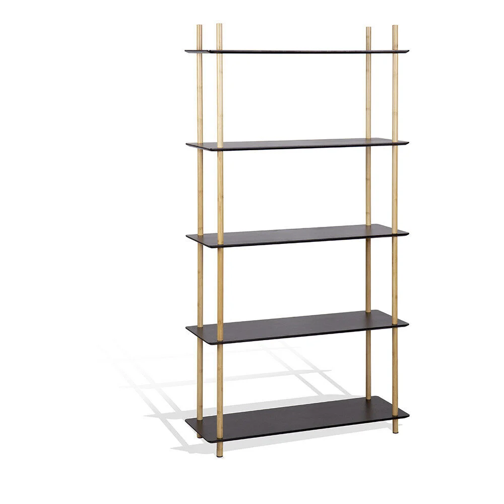 Étagère bibliothèque Fuzo 5 niveaux bois 77x27xH.150 cm
