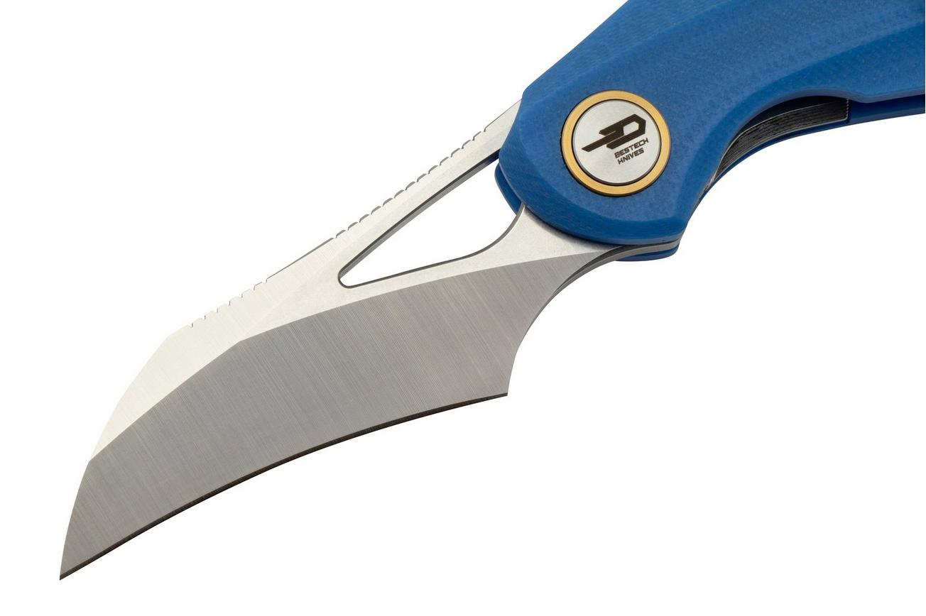 Bestech Bihai Stonewashed Satin, Blue G10 BG53D-1 zakmes, Ostap Hel design