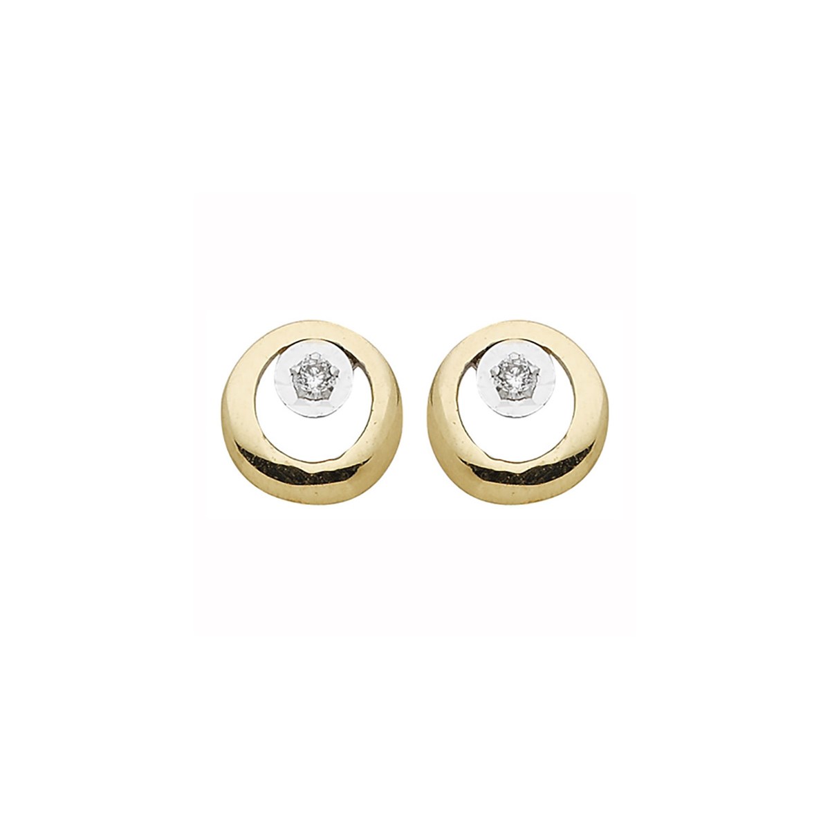 Boucles d'oreilles Brillaxis rond ajouré et diamants