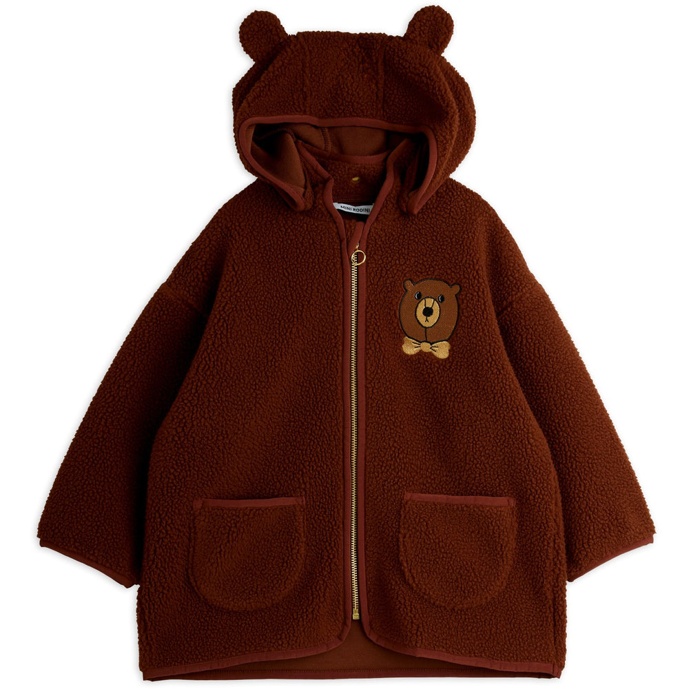 Køb Mini Rodini Brown Bjørn Emb Pile Jakke