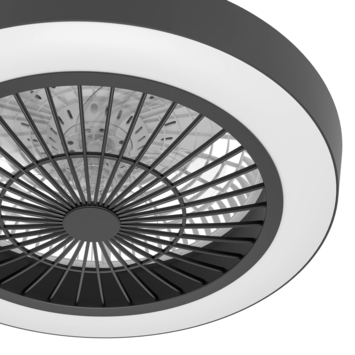 EGLO plafondlamp Sazan met ventilator Ø55cm, zwart/wit
