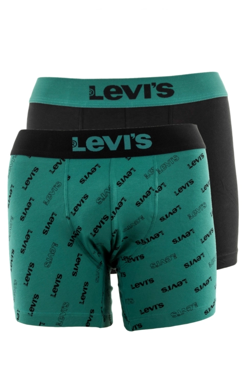 Calecons et slips levi's® logo aop boxer brief organi 007 green combo