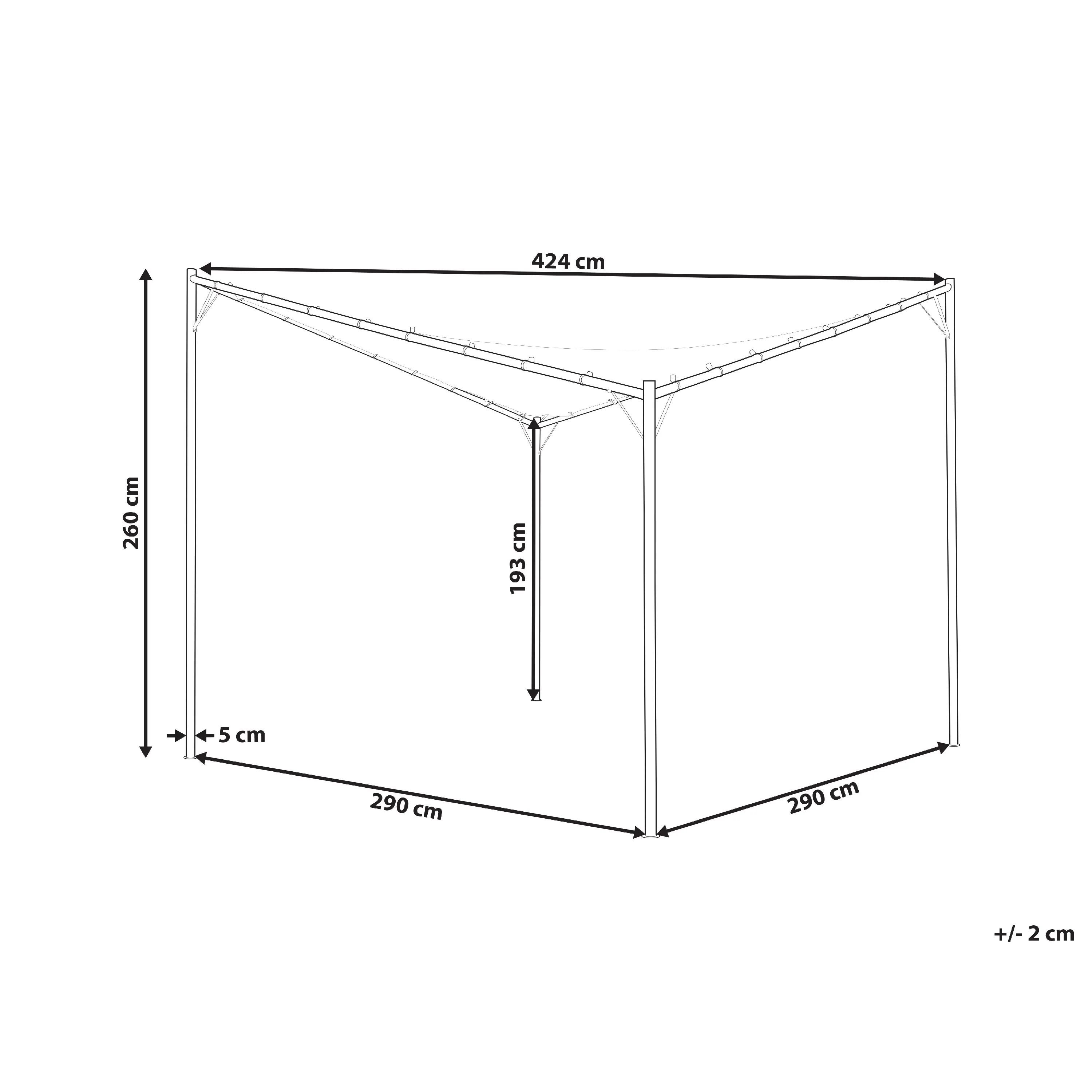 Paviljoen AVENTINE Metaal 300 cm 300 cm Grijs