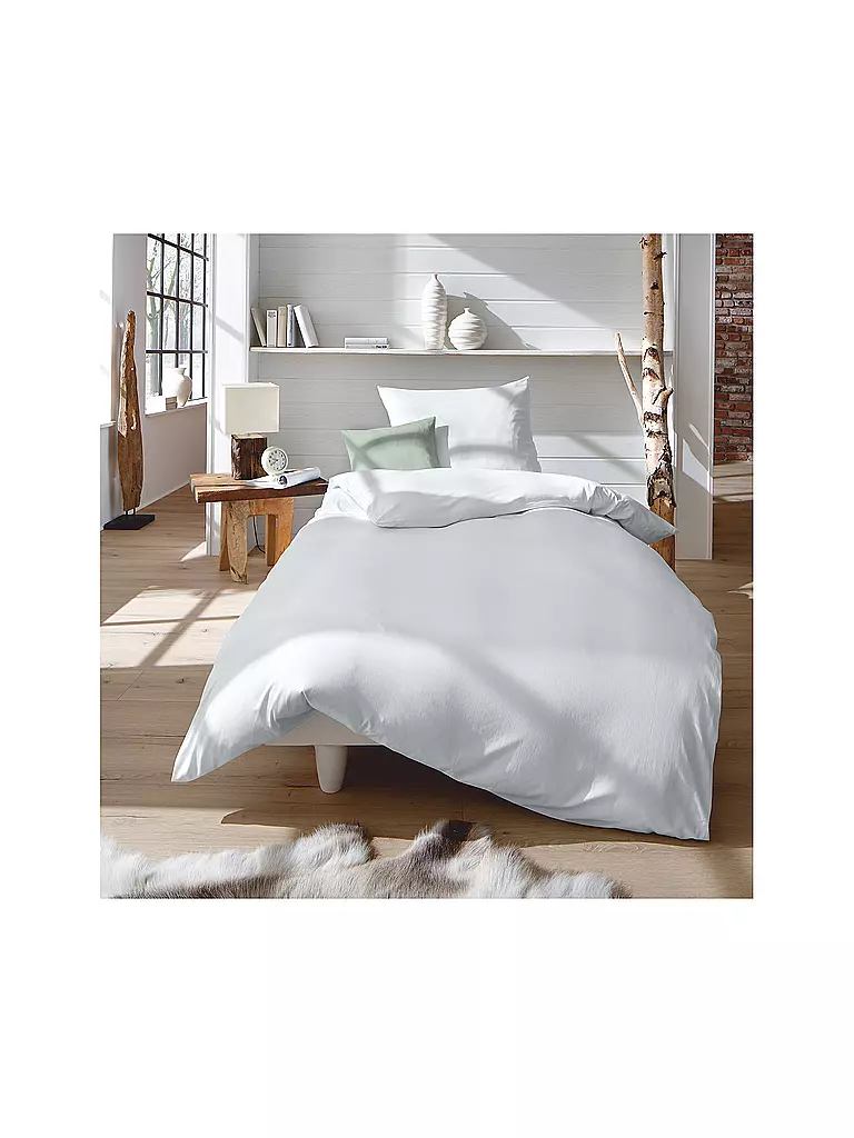 FLEURESSE Interlock Jersey Bettwäsche 70x90cm/140x200cm Silber silber