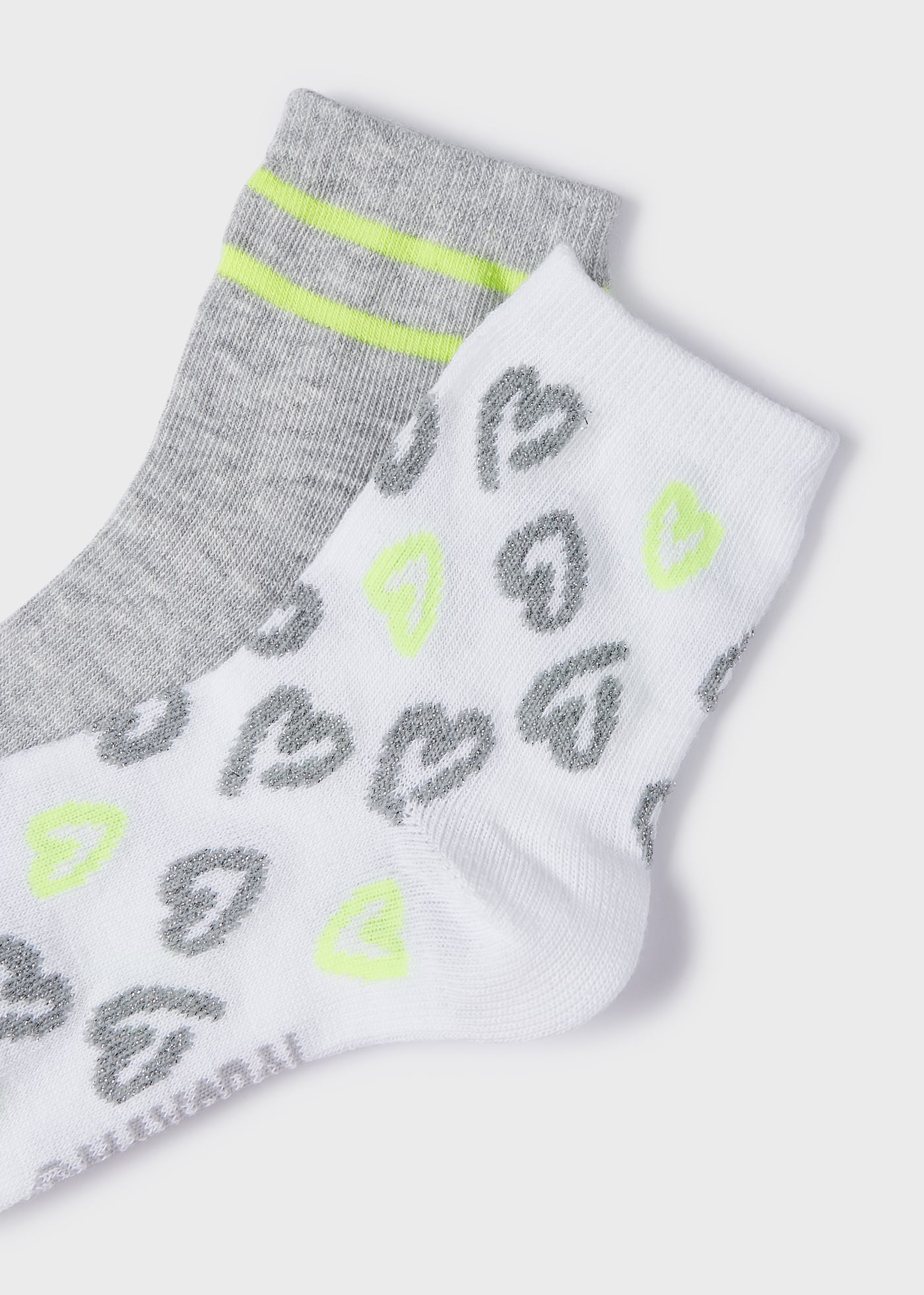 Pacote com 2 pares de meias de algodão orgânico para meninas