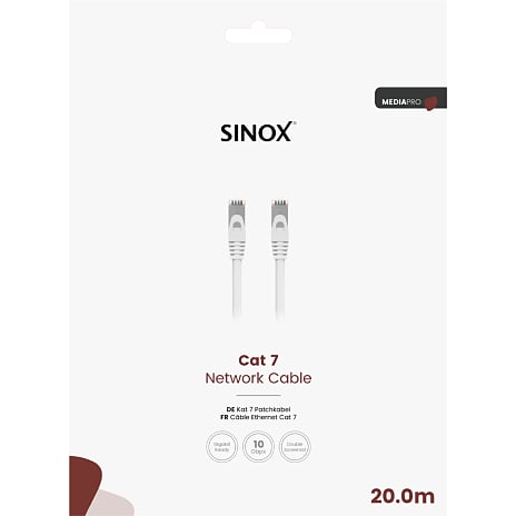 Sinox PRO S-FTP Cat7 netværkskabel 20 meter