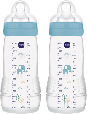 MAM Easy Active Tåteflaske 330 ml 2-Pakk, Blue