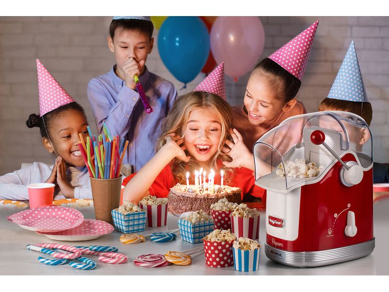 Ariete Popcorn Maschine Party Time ARI-2958-RD Rot/Weiss Popcornmaschine im Retro-Design