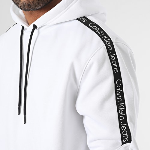 Sweat Capuche A Bandes 3429 Blanc